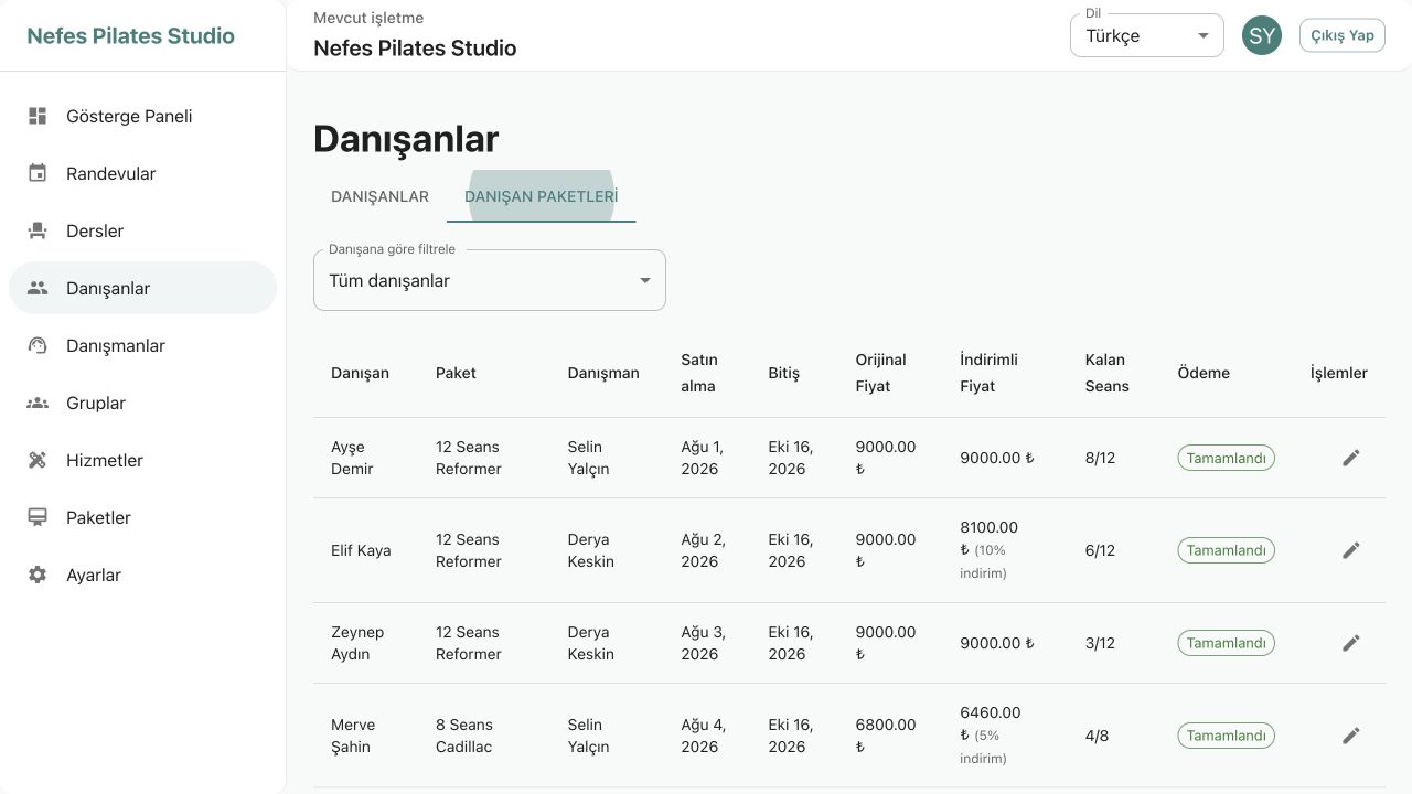 Pilanvio client packages and remaining sessions